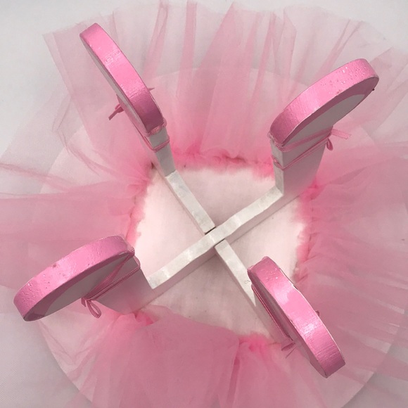 American Girl (SIZE not AG Brand) Furniture Handmade Ballerina Table & 2 Chairs - Picture 11 of 13